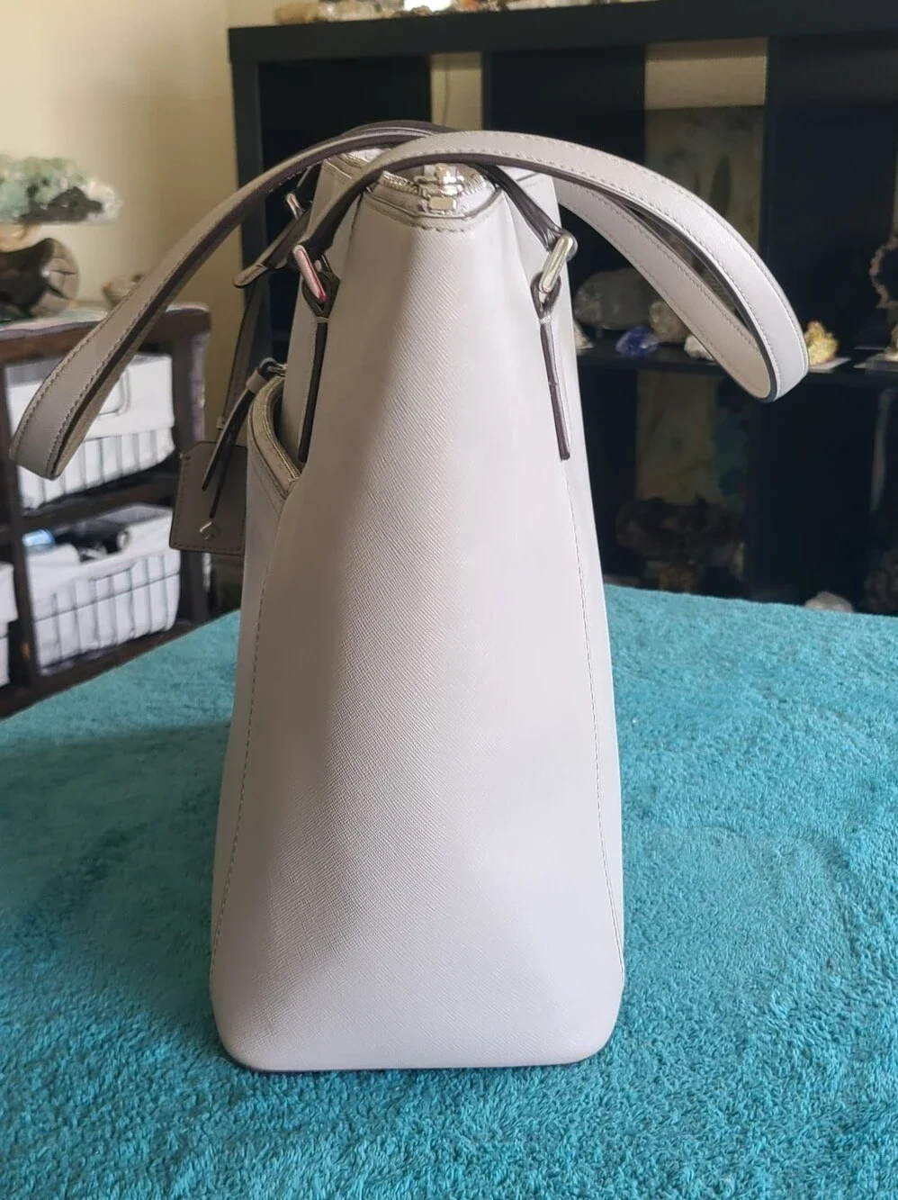 kate spade Cameron Saffiano Leather Tote in Light Gray